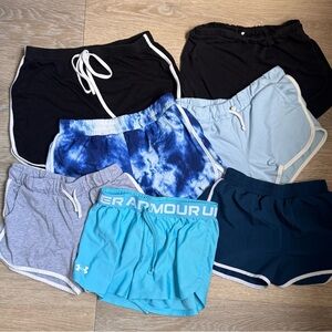 Lot of 6 pairs - girls elastic waist athletic shorts! All size medium (girls 10)